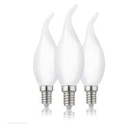 Hellum - Bombilla LED E14 3 unidades, color blanco cálido, vela llama 250 lúmenes, 2,2 W, 2700 Kelvins, mate 207408