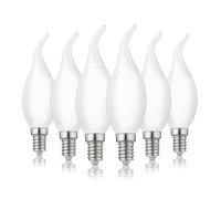 Hellum lampadine LED E14 a candela a vento, Set da 6, vetro opaco, Lampadina LED E14 luce calda 2,2W equivalente a una luce a incandescenza 25W, 250 lm, 2700 K bianco caldo 207408