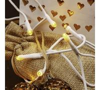 Hellum LED Mini cadena de luces interior, 20 mini luces LED, 285cm de longitud iluminada, cadena de luces con enchufe, cable blanco, como mini árbol de Navidad cadena de luces, 563986