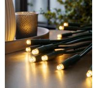 Hellum luces de cuento 10 LED, 1,35 m luz interior, clásico blanco cálido, luz verde con enchufe, árbol navideño luces <59 lumen 579123