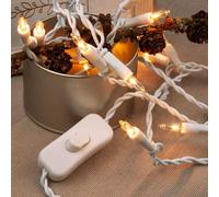 Hellum luces interior alimentado, mini luces de hadas 20 claro cálido luz, iluminado 2.85m, cable blanco 20 luz con enchufe para Navidad < 59 lumen 832051