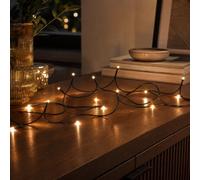 Hellum Mini cadena de luces LED para interiores, 7,35 m, longitud de luz, 50 LED para interiores, cadena de luces LED clásica, blanca cálida con enchufe, árbol de Navidad, cadena de luz, cable de