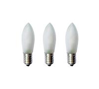 hellum Velas de repuesto LED 8-55 V 0,1-0,3 W para cadenas de luces y arcos, 3 unidades de velas onduladas E10 (diámetro de 10 mm) para 4-30 quemadores, 14 lúmenes de repuesto para interior 913132