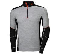 Helly-Hansen 75107 - Camiseta para hombre LIFA Merino con media cremallera, Mezcla gris/negro, Small