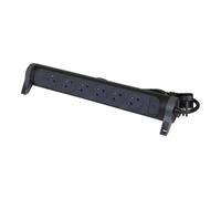LEGRAND - Regleta giratoria con Interruptor de indicador LED, 6 Tomas de Superficie con Tierra, Cable de 3 m, Color Negro y Gris Oscuro