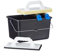 Helpmate: Juego de Limpieza de Azulejos de 5 Piezas con Cubo de 12 litros, Accesorio con Ruedas Dobles, Tabla para Limpiar Azulejos y Tabla para rejuntar