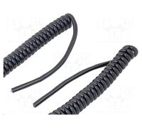 HELU Cable Espiral H05BQ-F 2x0,75mm2 Negro