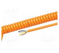 HELU Cable Espiral H05BQ-F 2x1mm² Naranja 1,5m