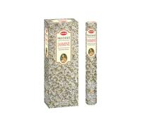 HEM Precious Jasmine - Varillas de incienso de jazmín, 120 unidades (6 cajas de 20), fragancia floral dulce estimulante para meditación, oración, relajación y limpieza espiritual, 9 pulgadas de largo