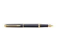 Waterman Pluma estilográfica Hémisphère negro oro 23 quilates plumín fino estuche de regalo