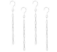 Hemobllo 4 Piezas Cadena para Colgar Ropa Perchas para Ropa de Armario 10 Anillos 46cm Acero Inoxidable Plata Multiusos para Armario y Ropero para Toallas y Bolsos