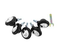 Hemobllo 5 Ruedas Giratorias de Plástico Negro Antienredos para Sillas de Oficina Compatibilidad y Diseño en Forma de Bola para Taburetes y Muebles