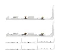 Hemobllo 8 Piezas Soporte Metálico Blanco, Montaje Techo y Pared | Acero Inoxidable, Tres Puntos de Conexión, Compatible Rieles Rectos y Curvos, Instalación Rápida