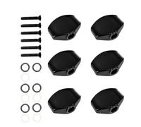 Hemobllo Botones de Clavija de Afinación para Guitarra, 6 Piezas, Metálicos Negros, Agarre Cuadrado Pequeño para Accesorios de Guitarra