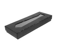 Hemobllo Caja Organizadora de Corbatas y Pañuelos Fácil de Limpiar Color Negro Textura de Piel de Serpiente para Hombres y Adecuado para Eventos