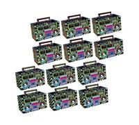 Hemobllo Cajas de Papel para Dulces Retro Años 80, Pack 12 Unidades, Caja Portátil Diseño Cassette, Decoración Vintage para Fiestas Temáticas, Envoltorio Regalos, Ambientación Cumpleaños