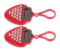 Hemobllo Calculadora Electrónica de Bolsillo Mini Roja con Llavero, Diseño de Fresa en Abs, Portátil y Fácil de Usar para Estudiantes y Actividades Escolares, Pack de 2