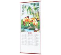 Hemobllo Calendario Colgante de Pergamino 2026 del Año del Caballo, Calendario Familiar Mensual de Papel Impresión Tradicional China para Decoración y Planificación en Hogar u Oficina