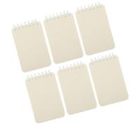 Hemobllo Cuadernos de Bolsillo Pequeños en Espiral A7 de Pp y Papel, 6 Uds, Blanco, Superficie de Escritura Plana, para Estudiantes, Dibujo y Escritura