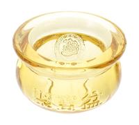 Hemobllo Cuenco Único Dorado de Cristal Dinero Simulado Diseño de Ligero Fina Elaboración, Adecuado para Bonsái y Decoración de Escritorio