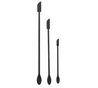 Hemobllo Espátulas de Silicona para Tarros Negras Pequeñas, Juego de 3 Espátulas Mini de Doble Punta Flexibles, Raspadoras para Conservas y Maquillaje, Utensilios de Cocina para Raspar