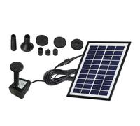 Hemobllo Fuente Solar Flotante, Fuente de Agua para Jardín, Abs Negro, 4w 10v/4w Dc10v/280ma, Caudal Máximo 380l/h, para Jardín y Estanque, Circulación de Agua y Oxigenación en Exterior
