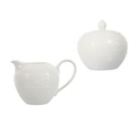 Hemobllo Juego de 2 Piezas de Cerámica Blanco, Azucarero Olla de Leche Multiusos, Diseño Elegante y Fácil de Limpiar para Café y Cocina