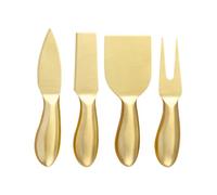 Hemobllo Kit Set de 4 Piezas de Acero Inoxidable Dorado Formas Semi Corazón y Rectangulares Cortador de Queso Adecuado para Tablas de Quesos y Mesas de Cena
