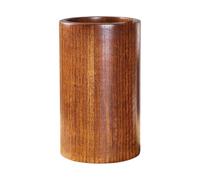Hemobllo Madera Maciza Porta Palillos y Escritorio para Cocina | Organizador Redondo Color Café, Uso Doméstico y Oficina, Apto para Tenedores y Bolígrafos