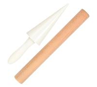 Hemobllo Moldes de Conos de Huevo y Rodillos Cónicos de Madera, Utensilios para Hacer de Huevo, Accesorios para Repostería y Hornear en Cocina