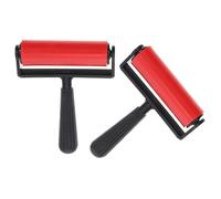 Hemobllo Rodillos de Impresión para Manualidades 2 Piezas Rodillo de Pintura Gemas Rojo Multifunción para Grabado y Bricolaje Artístico