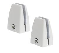 Hemobllo Soporte de Partición para Escritorio de Oficina, Abrazaderas Metálicas Planas de Aluminio Blanco Arena, 2 Piezas, Clips para Paneles Separadores