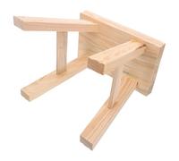 Hemobllo Taburete de Madera para Pequeños Esquinas Redondeadas, Multifuncional y Fácil de Limpiar, Adecuado para Cocina y Baño en Color Beige
