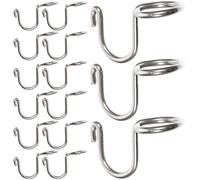 HEMOTON 15 Piezas Conector de Ganchos de Acero Inoxidable Plata | Apilable Multicapa, Fuerte Carga y Organización de Accesorios, para Armario y Barra de Tienda