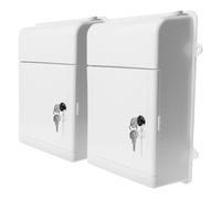 HEMOTON 2 Juegos Buzón de Pared Blanco Candado para Documentos y Votos | Plástico y Metal, Instalación Sencilla, Interior Amplio, Uso Exterior en Entrada de Edificio, Escuela