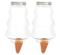 HEMOTON 2 Piezas Regador Automático de Plantas 400ml de Cerámica y | Goteo Lento por Filtración, Diseño Transparente en Forma de Árbol, para Macetas, Bonsái y Escritorio