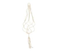 HEMOTON Blanco Colgador de Ukelele Decoración, de Macramé, Tejido a Mano, Algodón y Lino, para Pared y Soporte de Macetas