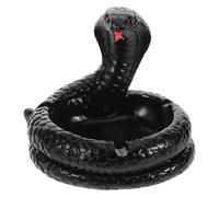HEMOTON Cenicero Multifuncional y Fácil de Limpiar de Resina Negro Diseño Creativo de Serpiente Cobra Adecuado como Adorno de Escritorio o Obsequio para Novio