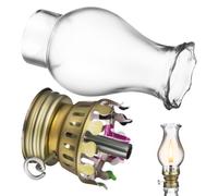 HEMOTON Chimenea de Cristal de Lámpara de Queroseno, Pantalla Transparente para Lámpara de Queroseno, Vidrio, Alta Transparencia, Resistente al Calor, Estilo Vintage, para Color Aleatorio
