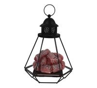 HEMOTON Lámpara de Chimenea sin Llama LED de Hierro Negra, Ligera y Decorativa para Decoración de Invierno y Fiesta de Halloween en Restaurantes y Cafeterías