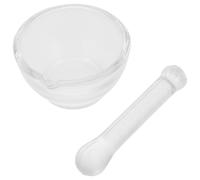 HEMOTON Mortero de Vidrio Base Reforzada y Pilón, 60ml para Laboratorio y Química, Set de 1 para Triturar Sustancias Estabilidad Mejorada Reutilizable