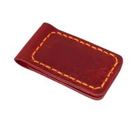HEMOTON Pinza Magnética para Billetes de Cuero Auténtico, Clip Porta Tarjetas Magnéticas, Marcador de Libros Vintage en Color Vino, Organizador Compacto Cables, Uso Diario Masculino