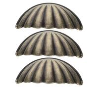 HEMOTON Pomos decorativos para armario vintage de aleación de zinc, tiradores semicirculares con forma de media luna para muebles de cocina, resistentes al desgaste, set de 3 unidades