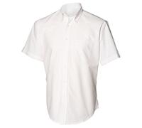 Henbury - Camisa Clásico Manga Corta Modelo Oxford Work Hombre Caballero - Trabajo/Fiesta/Boda (3XL) (Blanco)