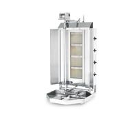 HENDI Asador vertical de kebab a gas, horno grill barbacoa shawarma, máquina de parilla giratoria vertical para gyro, 4 fuegos, 12 kW, capacidad: 80kg, 470x550x(H)1150mm, acero inoxidable