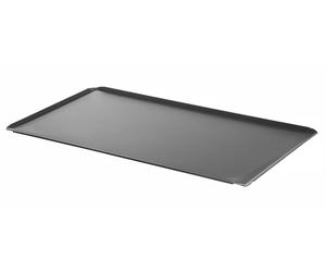 HENDI Bandeja de asar GN 1/1, CONVECTOMAT, plancha grill de asar, barbacoa, para hornos, borde estrecho, recubrimiento antiadherente de PTFE, resiste hasta 200°C, 530x325x(H)10mm, aluminio