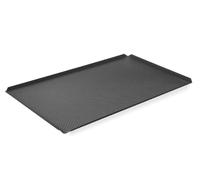 HENDI Bandeja de horno perforada antiadherente, 4 bordes, GN 1/1 | Aluminio, recubrimiento antiadherente PTFE, grosor 1,5mm, horno hasta 250°C, apilable, 530x325x(H)10mm