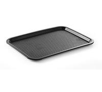 HENDI Bandeja de Servicio AmerBox, Mediana, Rectangular, Multiusos, Bandeja para Servir Comida rápida, Bebidas, Fast Food, Bandeja de Cocina, 305x415x(H) 20mm, Negro, Polipropileno