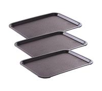 HENDI Bandeja de Servicio, Grande, Rectangular, Multiusos, resiste hasta 80°C, Bandeja para Servir Comida rápida, Bebidas, Fast Food, Bandeja de Cocina, 350x450x(H) 20mm, marrón, Polipropileno
