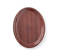 HENDI Bandeja de Servicio laminada con Superficie Antideslizante, Oval, Multiusos, para Servir, Gastro, Bar, Camarero, Cocina, Restaurante, 200x265mm, Acabado imitación a Madera de Caoba